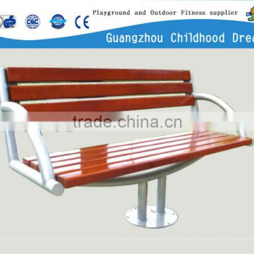 (HD-20005 ) wood long patio bench with handrail