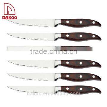 4.5'' Pakka Wood Handle With 3 Rivets Steak Knife