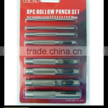 Yute 9 PCS 45# steel hole punch tool set with blister card