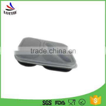 2016 Best Selling High Temperature Microwavable Eco-Friendly Feature Microwave Safe Silicone Folding Lunch Box for Kids photo-3