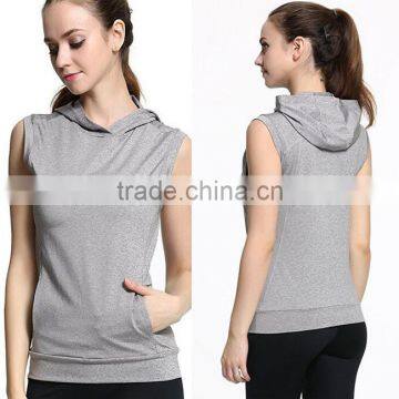 New Style Fashion Items High Quality Active Casual Workout Sleeveless Hoodie Sweatshirt For Womens Wholesale Clothing