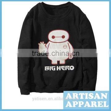 Cute Baymax Digital Printing Men's Hoodies OEM Cotton Casual Loose Pullover For Man Sweatshirt