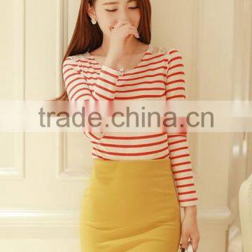 New 2014 Korean Office Style Women's Fashion Casual Solid Color High Waist Strench Cotton Mini Pencil Skirt