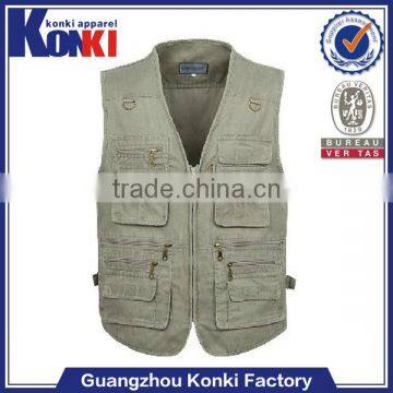 wholesale mens clothing mens casual vest with many pockets