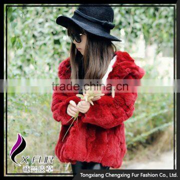 CX-G-C-03 Lovely Girls Coat Casual Wear Rabbit Fur Cardigan Hoodies Children's Clothes photo-5