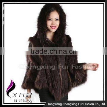 CX-B-95A Wholesale Elegance Real Rabbit Fur Poncho Shawl / Jacket / Coats photo-5