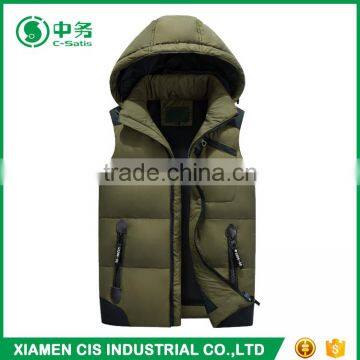 New Product Comfortable Warm Outwear Mens Winter Duck Down Vest With Hood photo-4