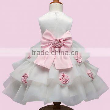 Latest Design Kid Girls Fancy Flower Wedding Dress Children Model Princess Party Dress One Piece Christmas Dresses photo-2