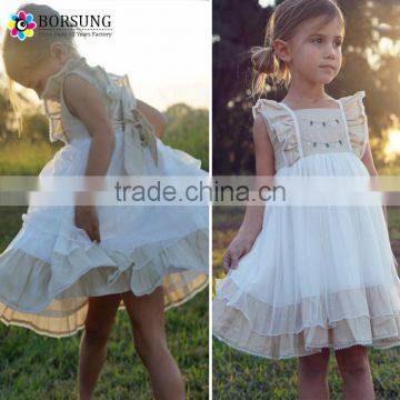 Summer Children Frocks Designs Baby Clothes Cotton Tulle Girls Birthday Party Princess Dresses