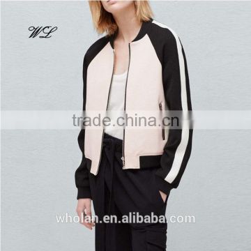 Fashion womens bomber jacket custom casual fitness womens coat outwear