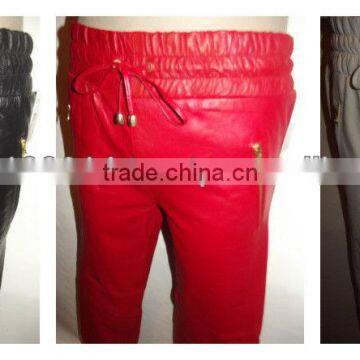 Red Mens Jogging SweatPants lambskin