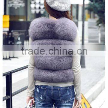 Hot Real Fox Fur Vest Top Quality Natural Fox Furs Waistcoat Jacket Woman Luxury Fox Fur Vest Gilets photo-4