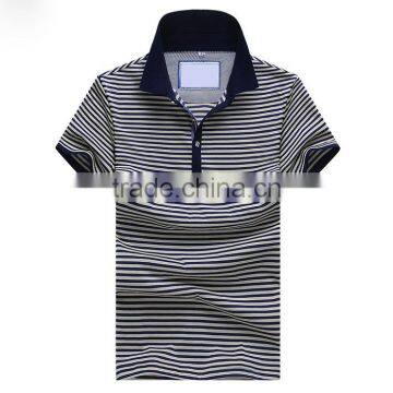 Men Fashion 100% Cotton Golf Custom Striped Polo Shirt photo-2