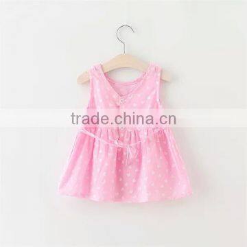 Children's Clothing Sleeveless Summer Skirt Sling Dresses Red Heart Printed Kids Model Dress photo-4