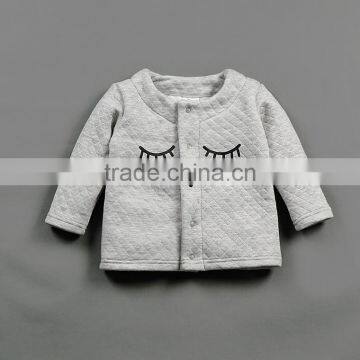 2017 Wholesale Baby Kids Girl Eyelash Coat Baby Tops o Neck Children Wear Out Clothes photo-2