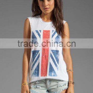 ladies white polyester tank top