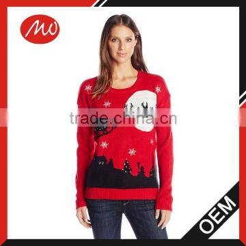 Ladies Santa Sleigh Light Up Ugly lighted Christmas Sweater