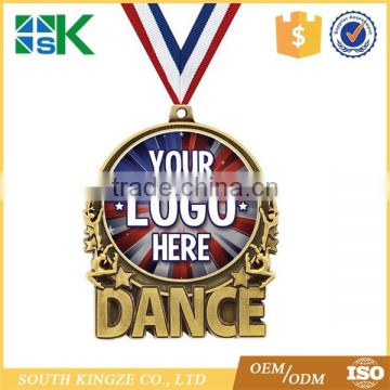 Customized Design Best Selling colored engraving dance sport medal