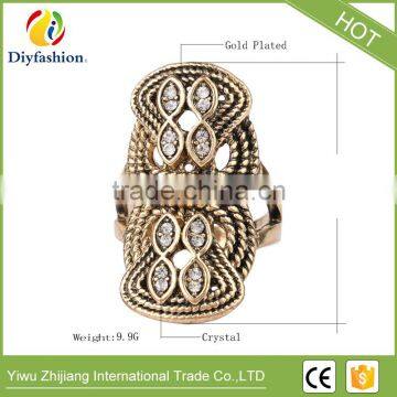 Unique Vintage Wedding Couple Ring Turkey White Crystal Jewelry Big Size Rings For Women Fine African Jewellery photo-5