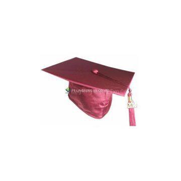 Maroon Shiny Fabric Graduation Cap Wholesale