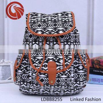 Leisure School Bag Geometric Pattern Retro Vintage Canvas Boho Bohemian AztecZTEC Backpack Bag photo-3