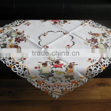 cute hand made embroidety tablecloth for easter