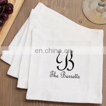 100% pure linen printing cocktail napkins for wedding