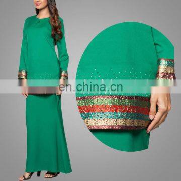 Wholesale Fashion Green Beaded Mermaid Latest Kebaya Modern Design Baju Kurung From Manxun photo-3