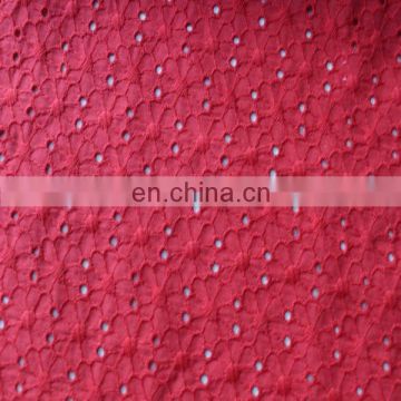 100%cotton eyelet embroidery voile fabric