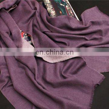 Inner Mongolia Women Autumn Winter Warm Woolen Thick Plain Weave Solid Color Pashmina Shawl Infinity Cashmere Scarf photo-3