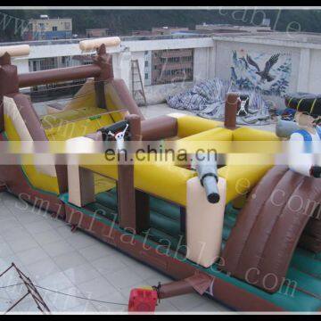 New Commercial Inflatable Obstacle Course Pirate Ship Bounce House