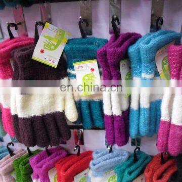 Lady knit acrylic winter gloves