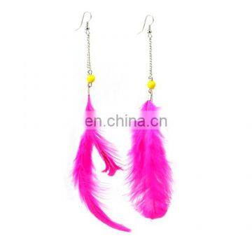 So so hot fashion pink feather earrings for Party girls