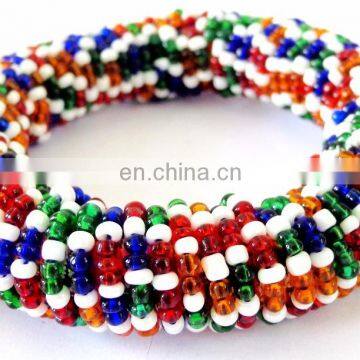 Tribal Bangles-Pearl Beaded Bangles-Fashion Wear Pearl Bracelet-Beach Wear Bangles-traditional Pearl Beaded Bangles photo-3