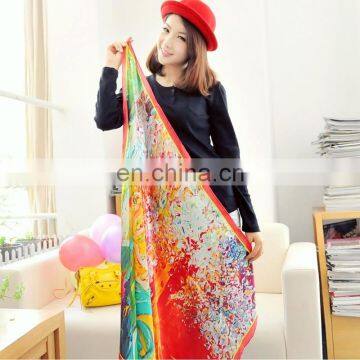 2015 New Style Fashion Design Woman Silk Digital Printedbig Square Accessory(SP1682B) photo-4