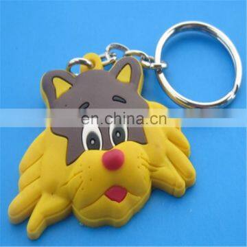 hot 3d dog pvc keychain, custom metal keyring dog keychain