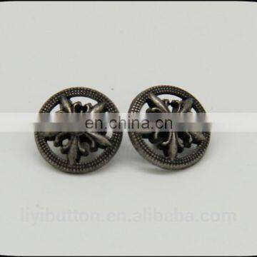 garment accessory/ hollow gun metal sewing button with high quality for garment