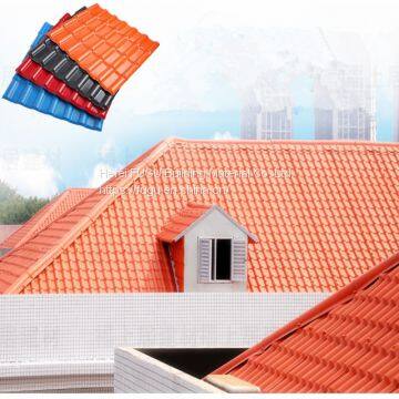 ASA PVC Synthetic Resin Tile Roofing Materials Plastic Roof Tile For Villas