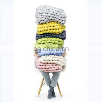 PLFR Super warm and cozy chunky heavy wool knitted throws blankets for winter