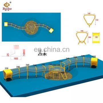 Kids outdoor playground climbing rope net frame with slide Kids Fun Toys