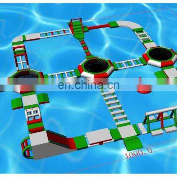 Aqua Park Equipment Aquapark 40m * 35m Plato 0.9mm PVC Inflatable Floating Water Park photo-3