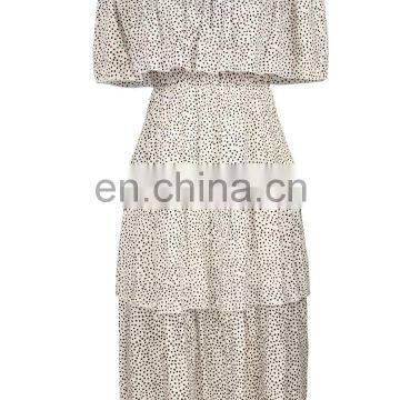 Spring and Summer 2020 New Word Shoulder Cake Group Dress Explosion Models Women's Clothing Factory Direct Sales photo-3