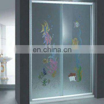 sell 4-12mm thick interior frosted glass bathroom door high quality sandblasted glass