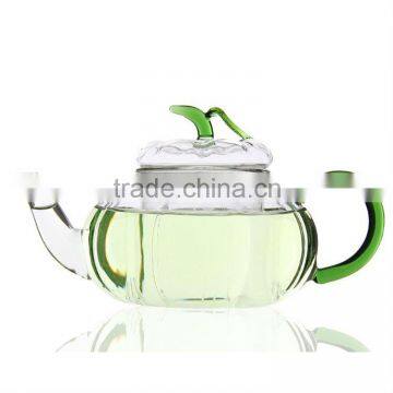 Heat Resistant Glass Teapot Glass Tea Pot With Infuser Pumpkin Shape photo-2