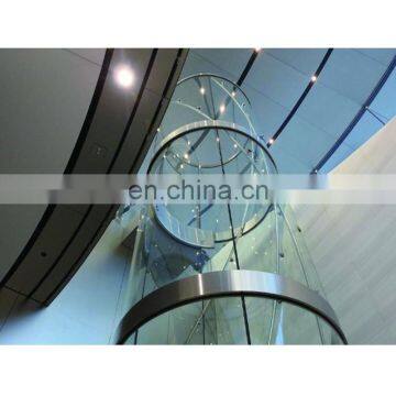 Glass manufacturer high quality custom elevator tempered curved clear glass