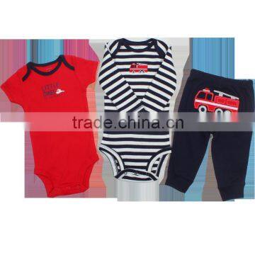 Wholesale Cotton fashion 3pcs Infant Clothing Set