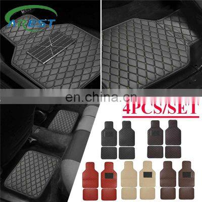 Universal Leather Front Rear Car Floor Mats Pad Car Carpet Mats Waterproof Anti-dirty Anti-slip Floor Mats For Most Cars Black