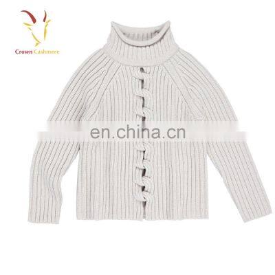 Ribbed Merino Wool Clothing Pullover Sweater for Lady photo-4
