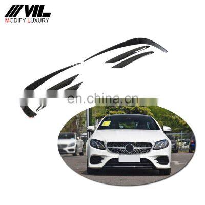 For Mercedes Benz E Class E300 E400 E450 Carbon Fiber Front Bumper Canards 2017-2019