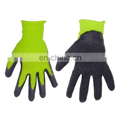 HANDLANDY Breathable Yellow Garden Work Protective Gloves Thorn Proof Foam Latex Soft Gloves Kids For Age 3-12